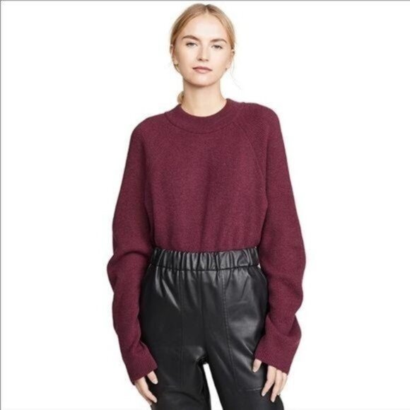 Nanushka Arden Knit Bell Sleeve Crew Neck Sweater - Picture 2 of 11